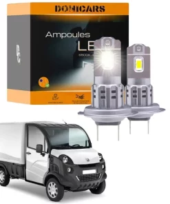 Pack Ampoules LED H7 pour Aixam Mega (2003 à 2013) "Type Halogène" 80W - Phares Avants Aixam